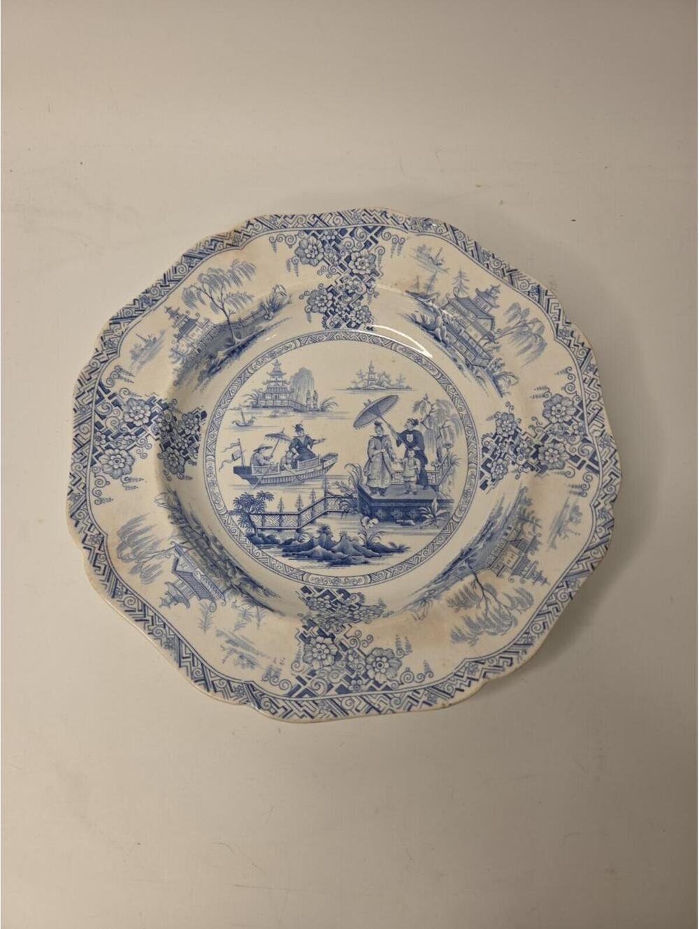 Antique Blue & White John Ridgway Plate NAPIER pattern c1840